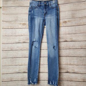 Rewash Women's Jeans Size 3/26 Mid Rise Distressed Medium Wash Jeans